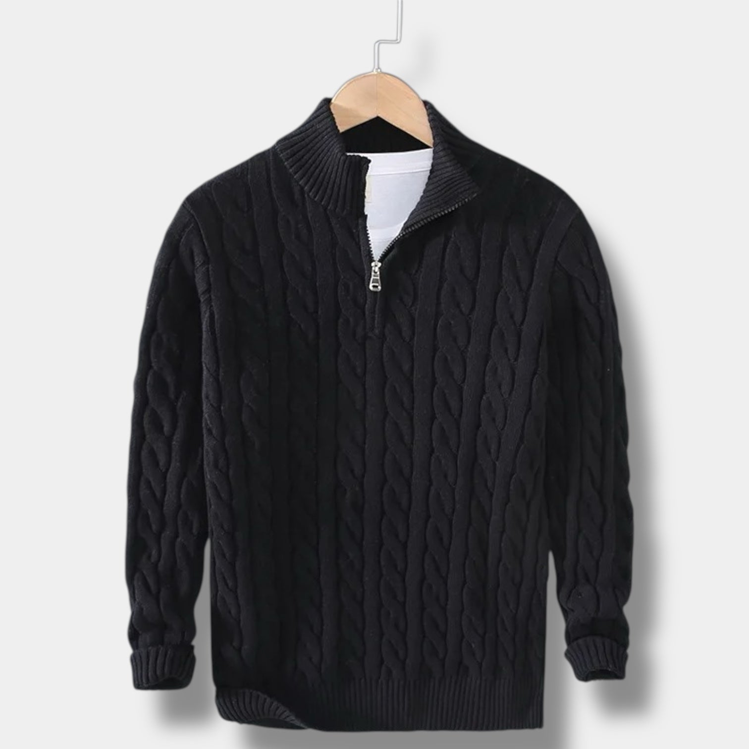 Invoux Windsor Jacquard Mock Neck Sweater