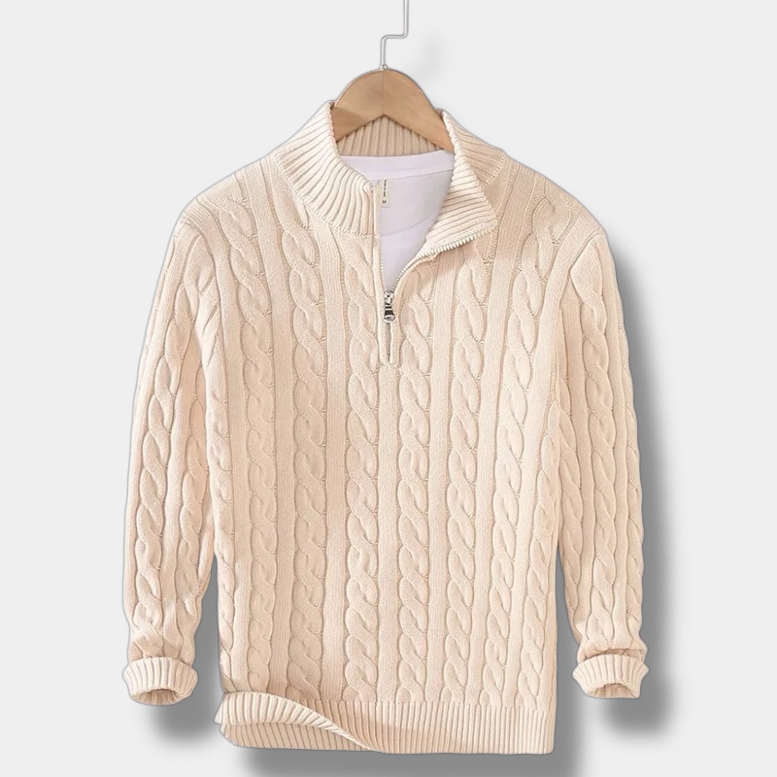 Invoux Windsor Jacquard Mock Neck Sweater