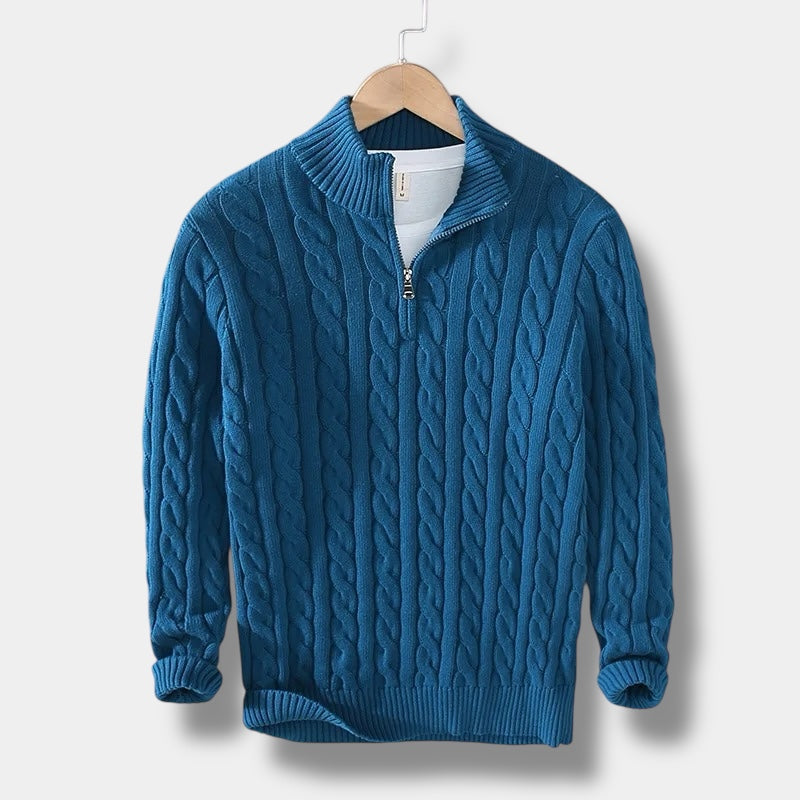 Invoux Windsor Jacquard Mock Neck Sweater