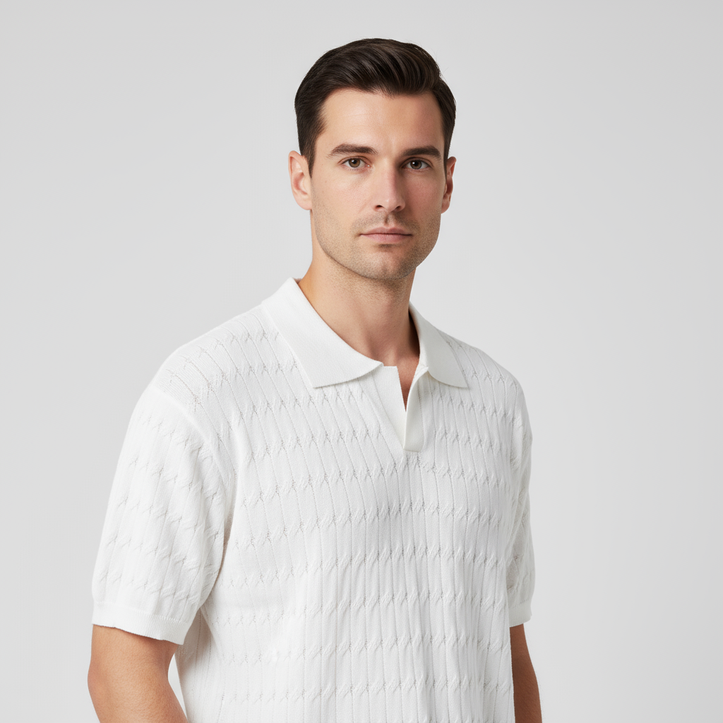Invoux Bellano Textured Knit Polo