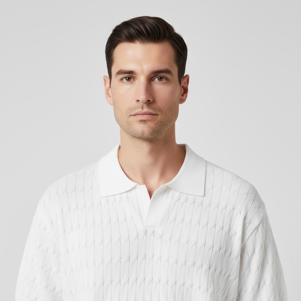 Invoux Bellano Textured Knit Polo
