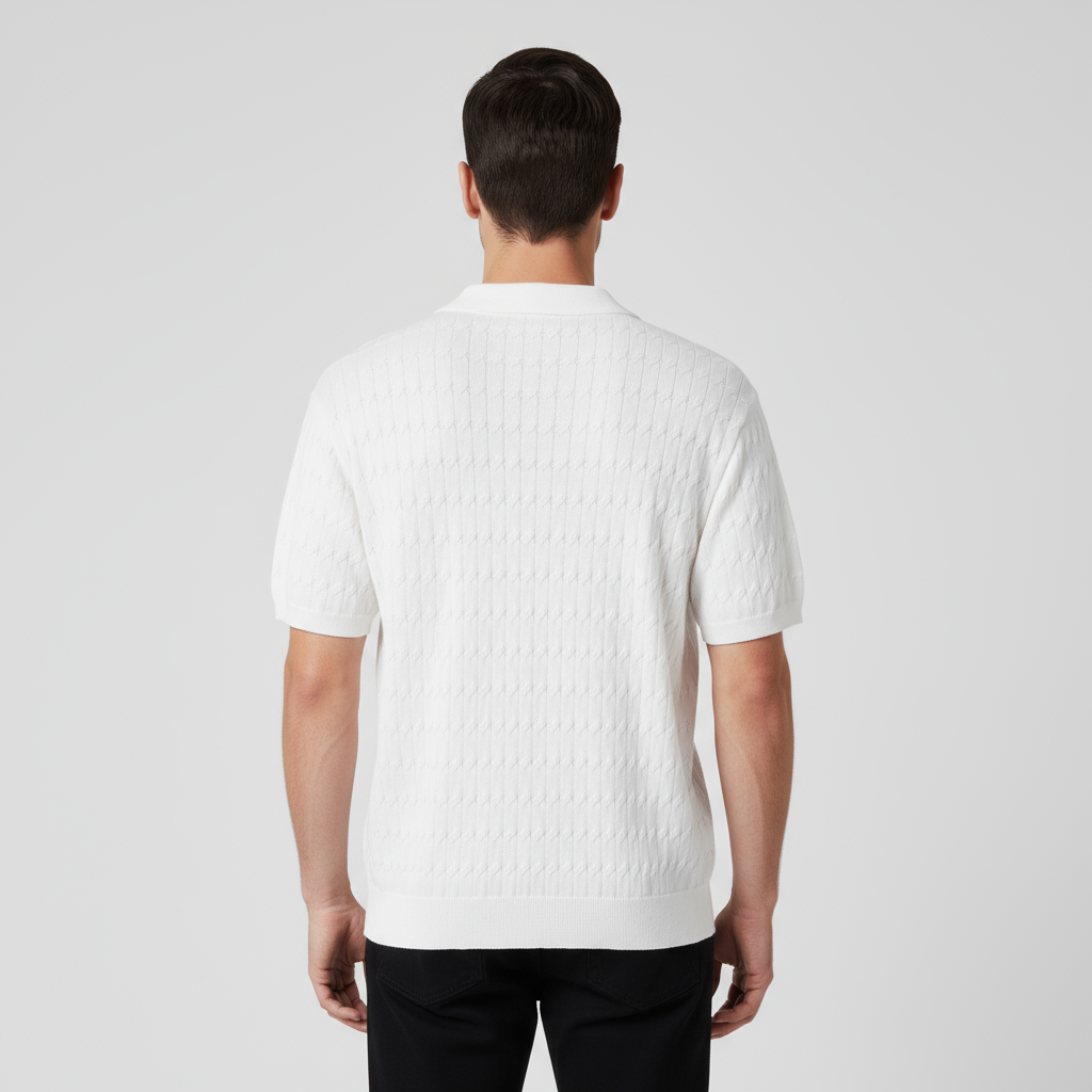 Invoux Bellano Textured Knit Polo