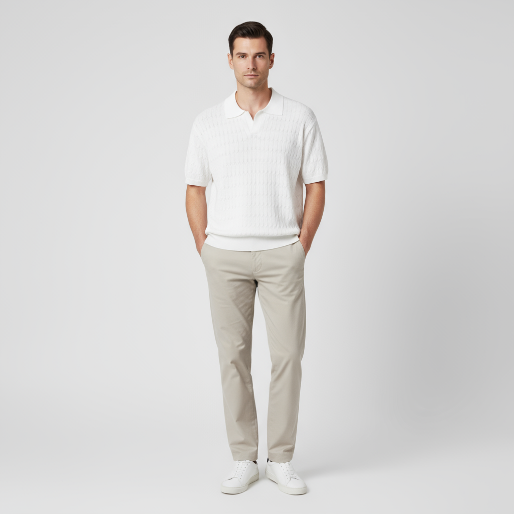 Invoux Bellano Textured Knit Polo