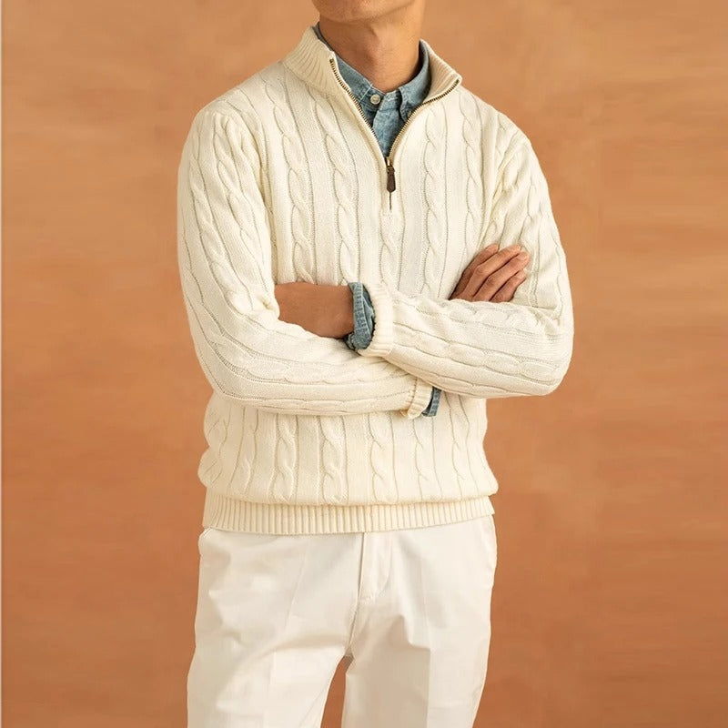 Invoux Windsor Jacquard Mock Neck Sweater
