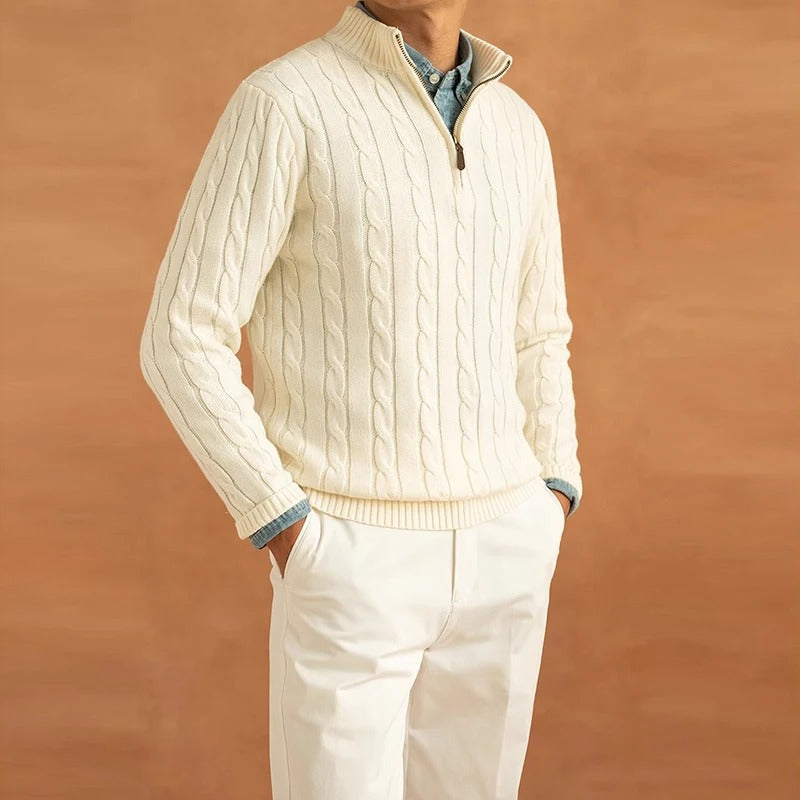 Invoux Windsor Jacquard Mock Neck Sweater