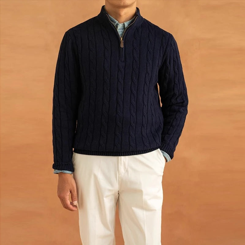 Invoux Windsor Jacquard Mock Neck Sweater